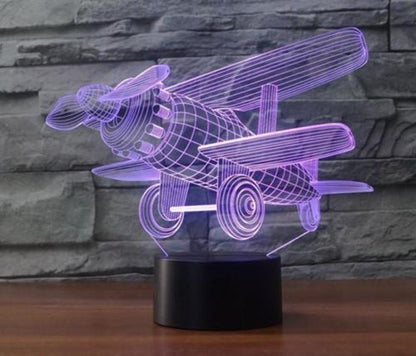 New Desk Table Lamp Airplane 3D illusion Night Light 7 Changing Colors LED Touch