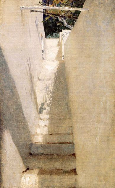 Dream-art Oil painting John Singer Sargent-Staircase in Capri nice landscape art
