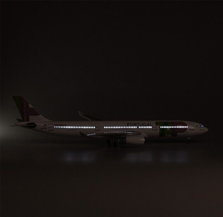 47CM TAP PORTUGAL AIRBUS A330 Airplane Led Sound-controlled Light Resin Model