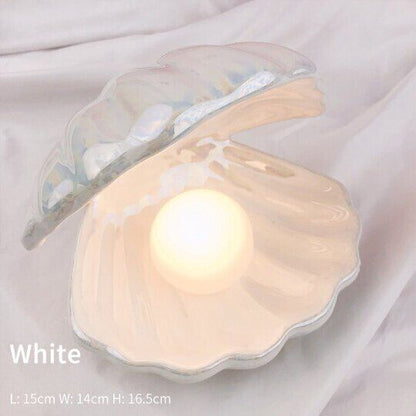 Nordic Ceramic Shell Pearl Lamp Romantic Creative Night Light for Bedroom