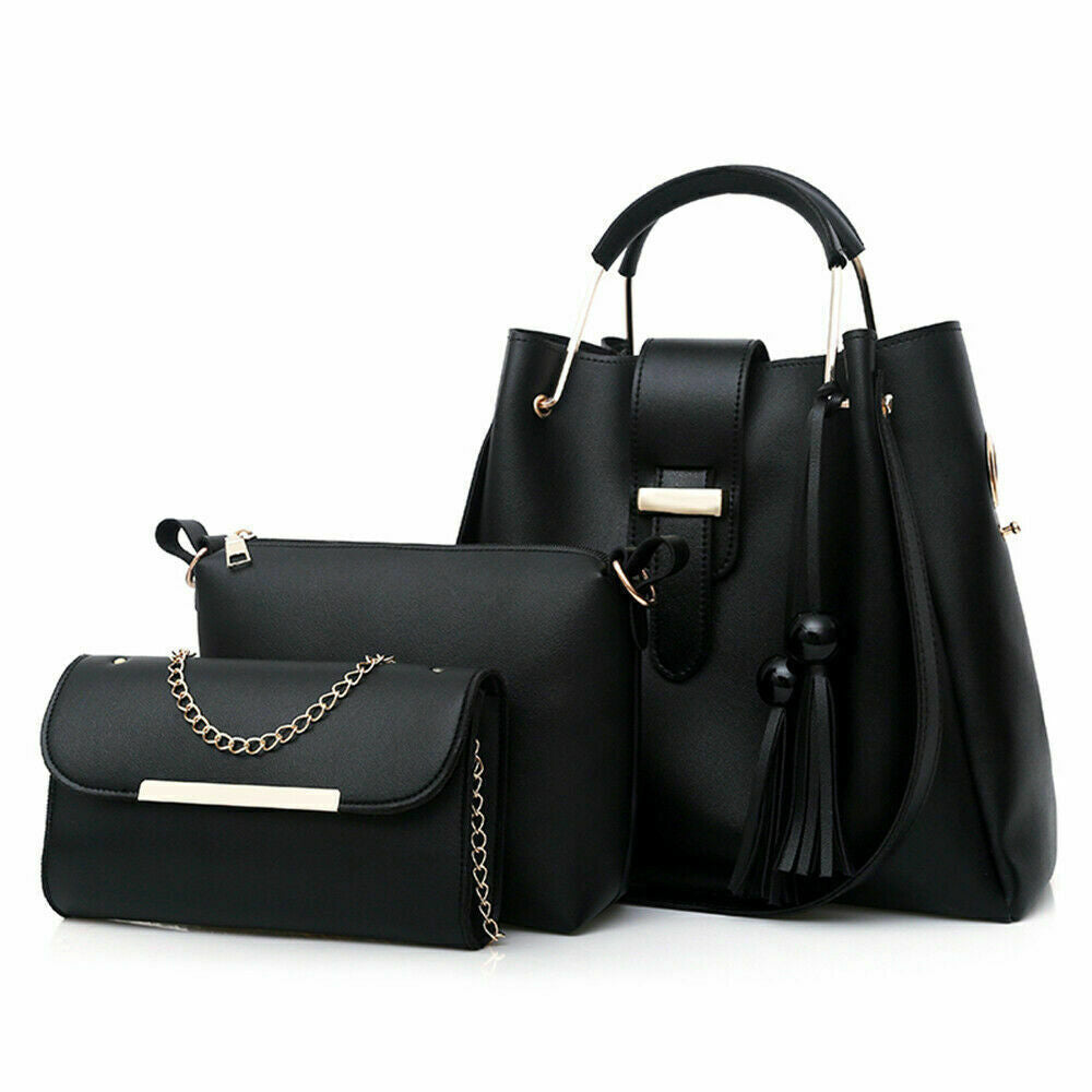 4Pcs/Set Women Lady Leather Handbags Messenger Shoulder Bags Tote Satchel Purse