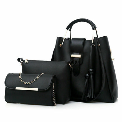 4Pcs/Set Women Lady Leather Handbags Messenger Shoulder Bags Tote Satchel Purse