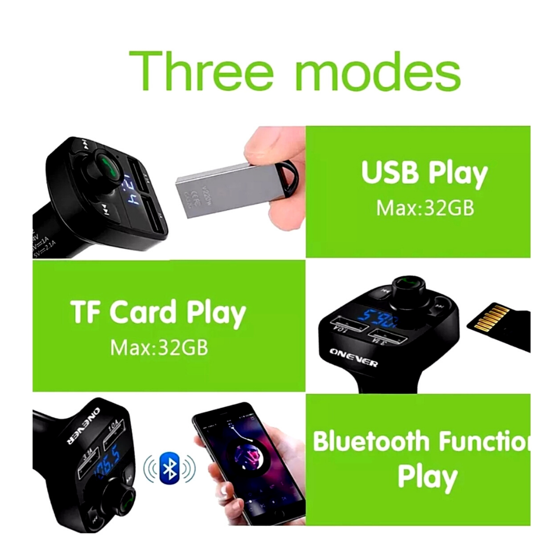 2 x Wireless Bluetooth Car AUX Stereo Audio Receiver A2DP FM Adapter Transmitter