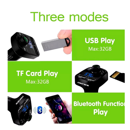 2 x Wireless Bluetooth Car AUX Stereo Audio Receiver A2DP FM Adapter Transmitter