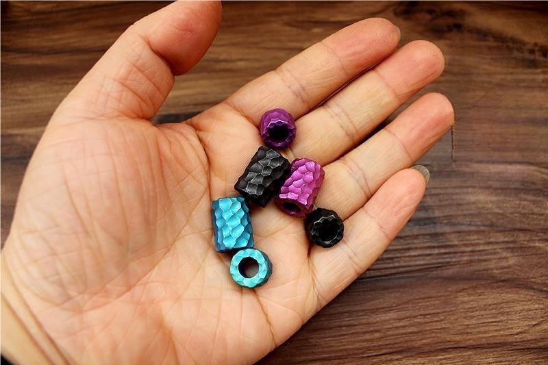 Titanium Alloy Knife Bead Lanyard Paracord Pendant Bracelet Bead Zip Head DIY
