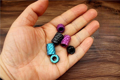 Titanium Alloy Knife Bead Lanyard Paracord Pendant Bracelet Bead Zip Head DIY