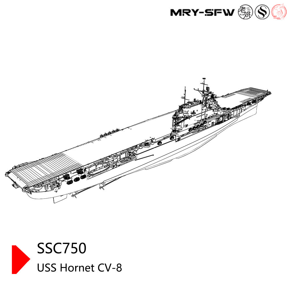 SSMODEL 1/700 Military Model Kit USS Hornet CV-8 Aircraft Carrier Full Hull