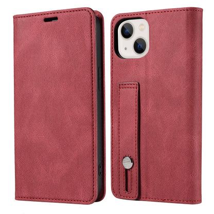 iPhone17/16/SE Wrist Strap Leather Cover Samsung S25 Flip Cover