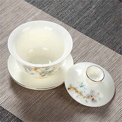 Chinese Traditional Teaware Jingdezhen Handmade Porcelain Tea Cup Gaiwan
