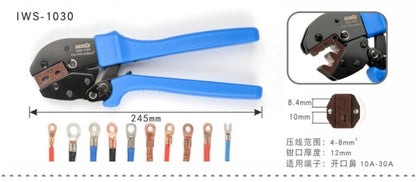 IWISS IWS-1030 Wire Clamp Pliers Wire Terminal Crimping Pliers Tool 4-10mm2