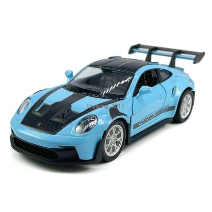 1/36 Porsche 911 GT3 RSR Model Car Diecast Toy Cars Boys Toys Kids Gifts Blue