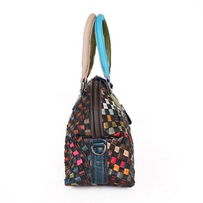 Polyester Retro Hand Woven Shell Bag Shoulder Purse Luxury Handbags 27*14*22 CM