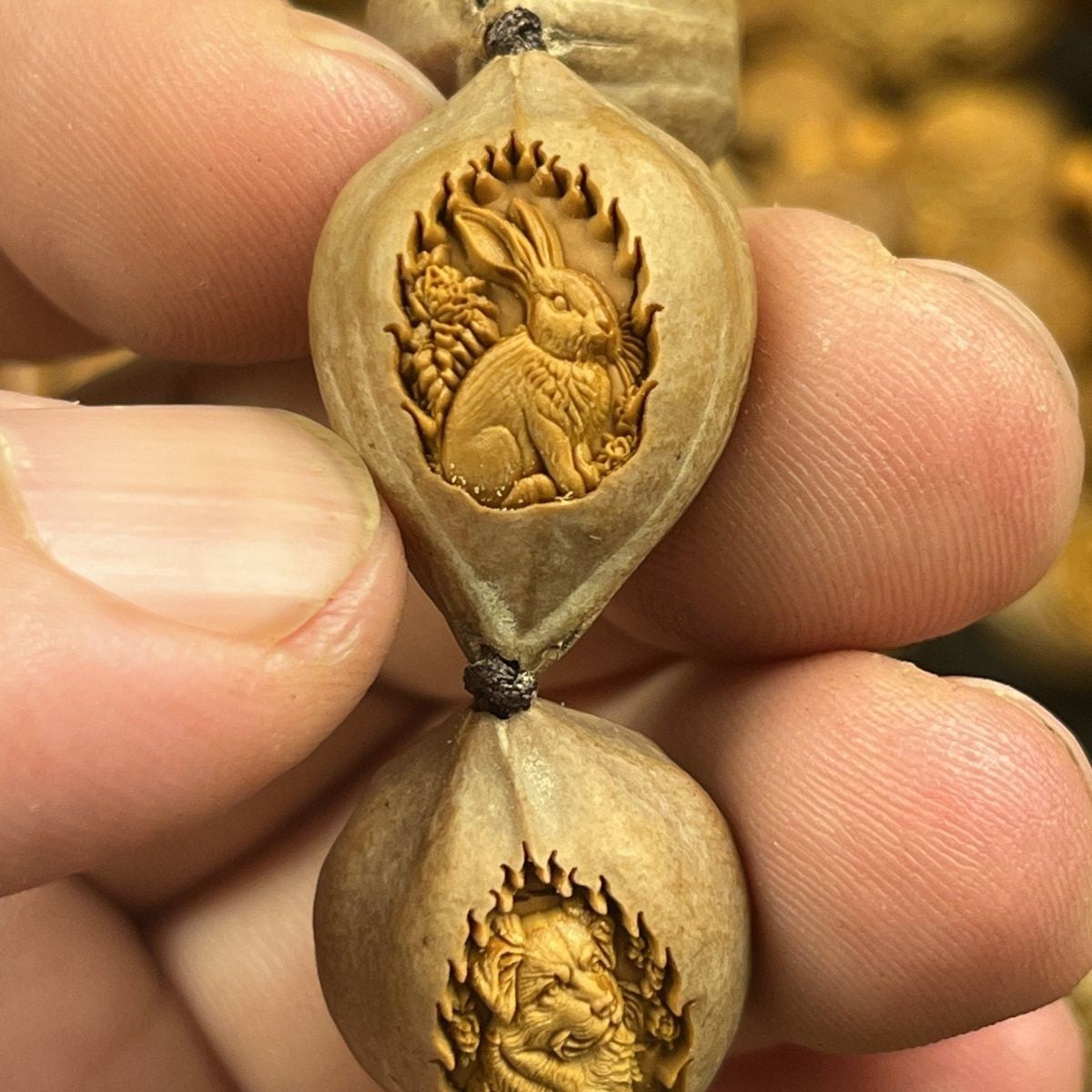 Olive Nut Natural Skin Handmade 12 Zodiac Animals Bracelet Wenwan Jewelry