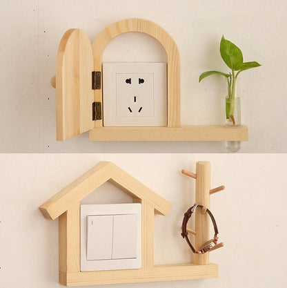Outlet Covers Socket Decorative Light Switches Sticker Protective 3D Wood Design