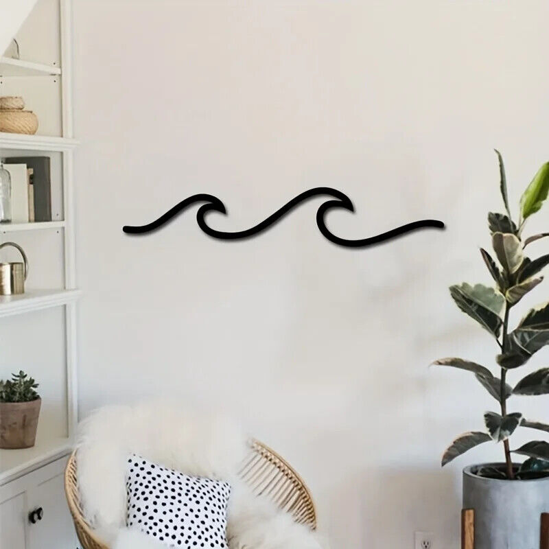 Art Sign Wall Decor Ocean Wave Wall Hanging Minimalist Lines Iron Crafts wall