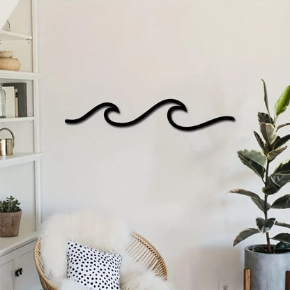 Art Sign Wall Decor Ocean Wave Wall Hanging Minimalist Lines Iron Crafts wall