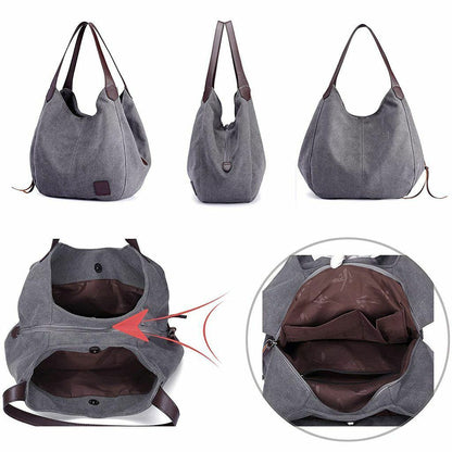 Women Large Canvas Handbag Shoulder Bag Travel Messenger Tote Purse Hobo Bags