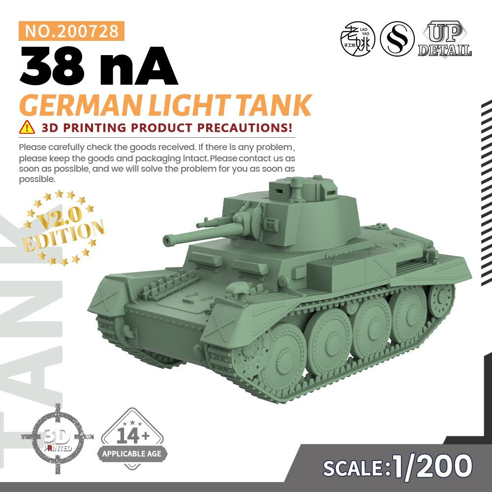 SSMODEL SS200728 1/200 Military Model Kit German 38 nA Light Tank