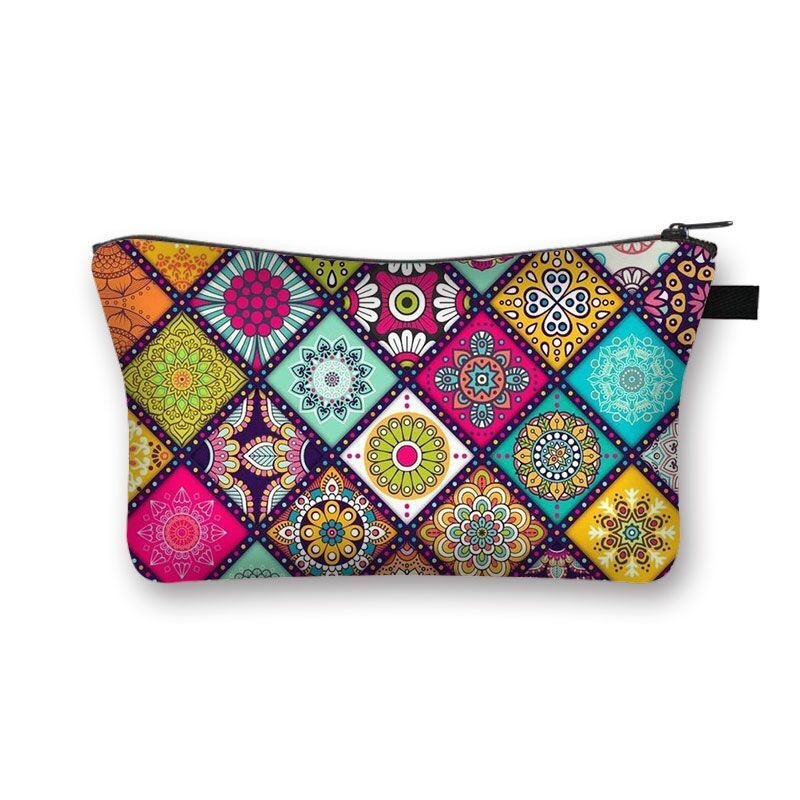 Vintage Pattern Multifunctional Cosmetic Bags Organizer Gothic Wallet Polyester