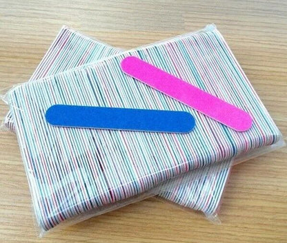 Nail Files 100Pcs Professional Sandpaper Buffers Slim Crescent Grit 180-240 Tool