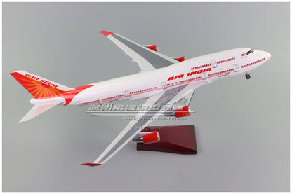 1:150 47CM AIR INDIA BOEING 747-400 Airplane Landing Gear Resin Aircraft Model
