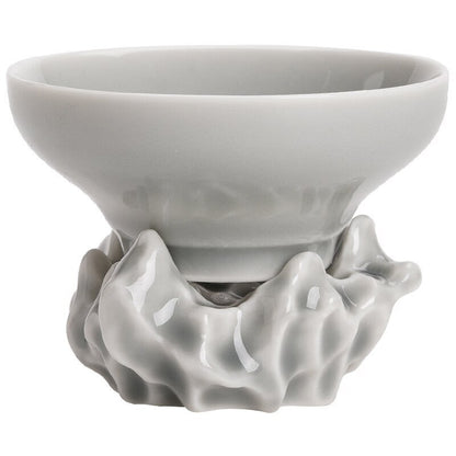 Japanese Gray Smoky Gray Glaze Filter Set Ceramic Tea Funnel Tea Filter