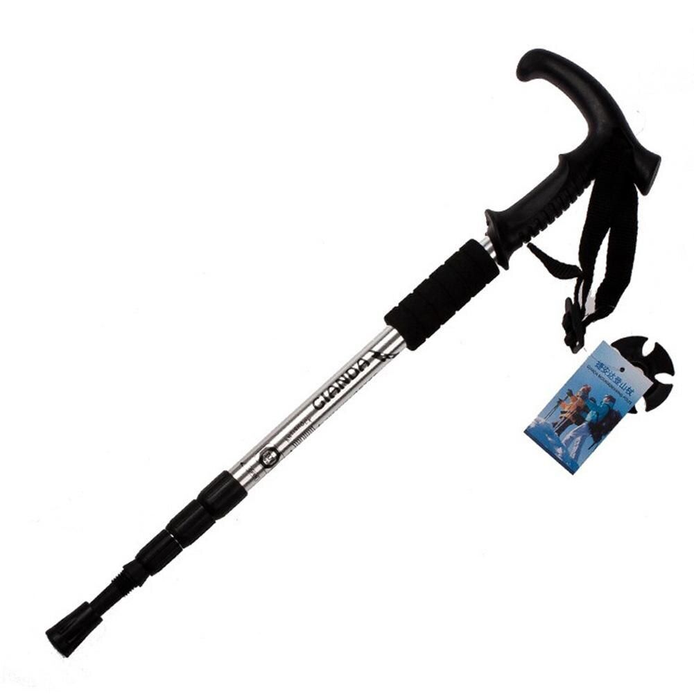 Outdoor Camping Hiking Trekking 4-section Adjustable Canes Folding Walking Poles