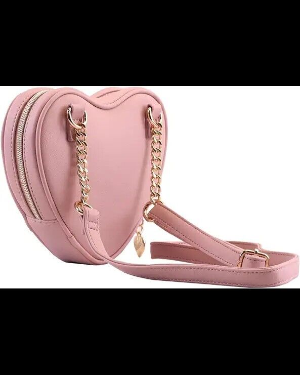 NEW! Juicy Couture Fluffy Heart Shaped Crossbody Dusty Blush Color Bag Gift