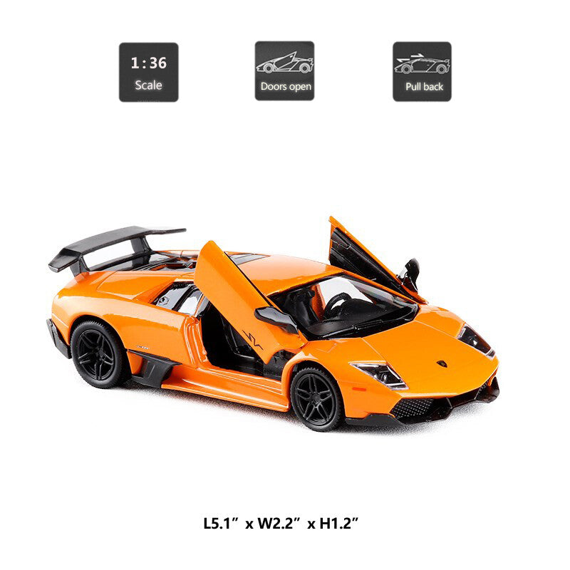1/36 Lamborghini Murcielago LP670-4 SV Model Car Diecast Toy Vehicle for Kids