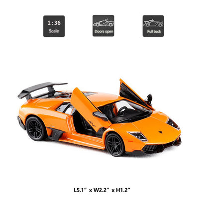 1/36 Lamborghini Murcielago LP670-4 SV Model Car Diecast Toy Vehicle for Kids