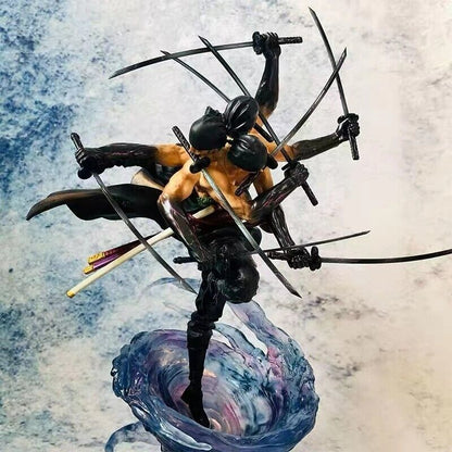 Anime One Piece Roronoa Zoro Action Figure Statue PVC Model Tornado Nine Knife