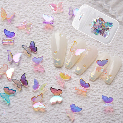 30Pcs/bag 3D Butterfly Nail Drill DIY Nail Art Decoration Color Diamond Jewelry*