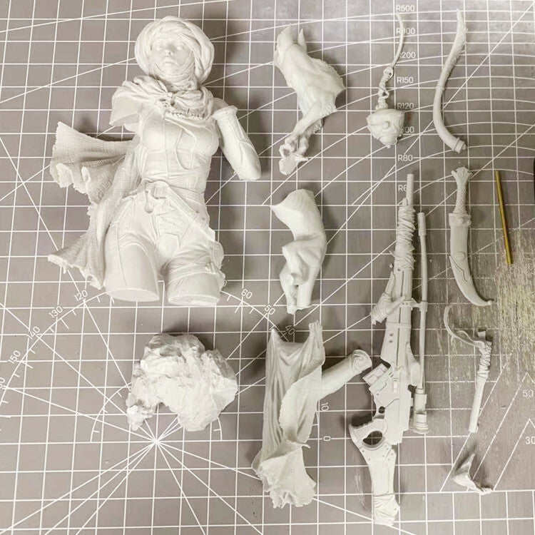 1/10 resin figures bust model kit women Hunter W/Animal Unassembled Unpainted