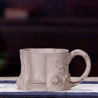 one cup 80ml true yixing zisha purple clay marked tea cup with handle handmade
