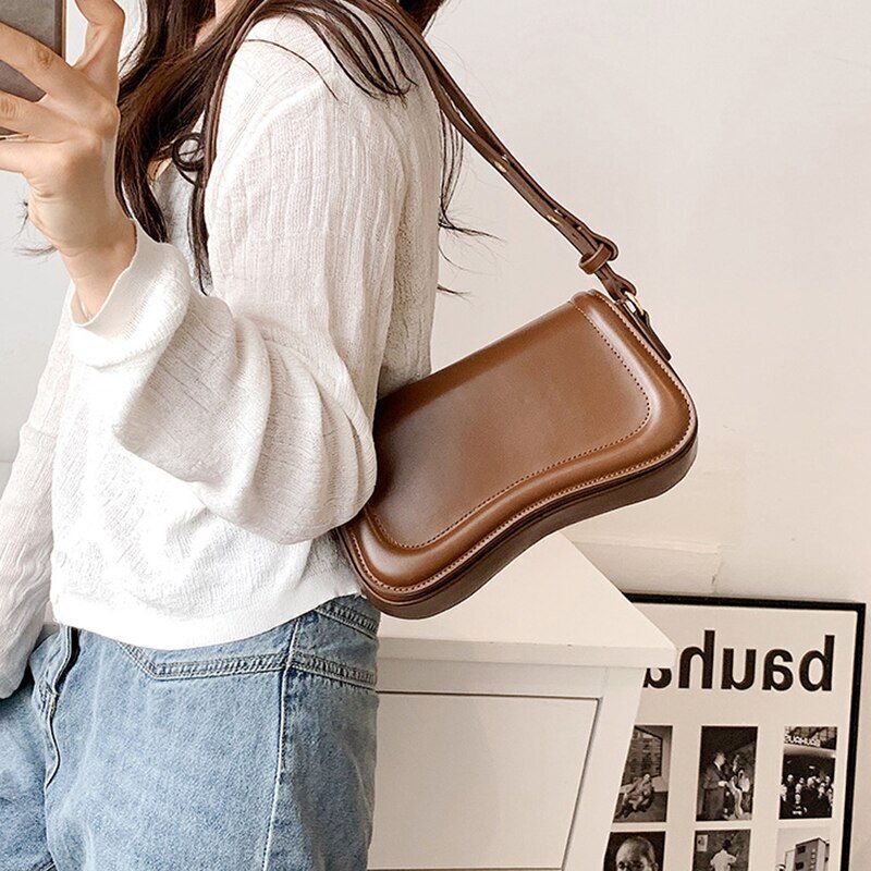 Luxury Synthetic Leather Shoulder Crossbody Bag Underarm Purse Handbag 24*15*6CM