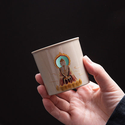 Noctilucent Design Chinese Porcelain Tea Cup Ceramic Buddha Style Master Cup New