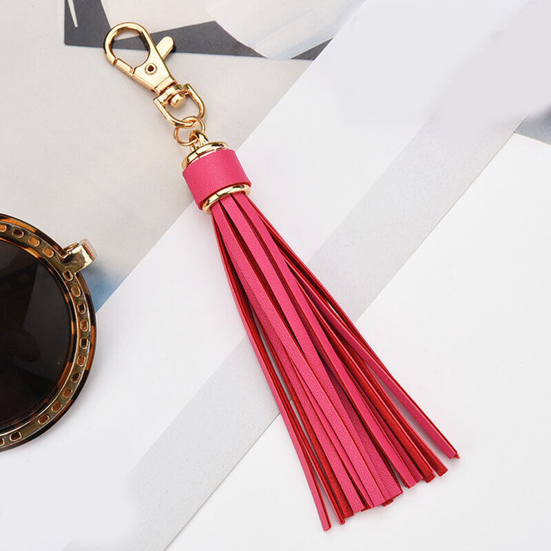 PU Leather Tassel Key Chain Handbag Bag Purse Accessories Pendant Keyring Gift