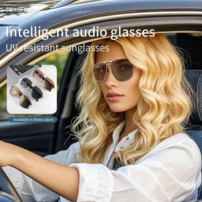 2025 Smart Bluetooth Glasses Open Earbuds Sunglasses 2 Speakers UV Resistant