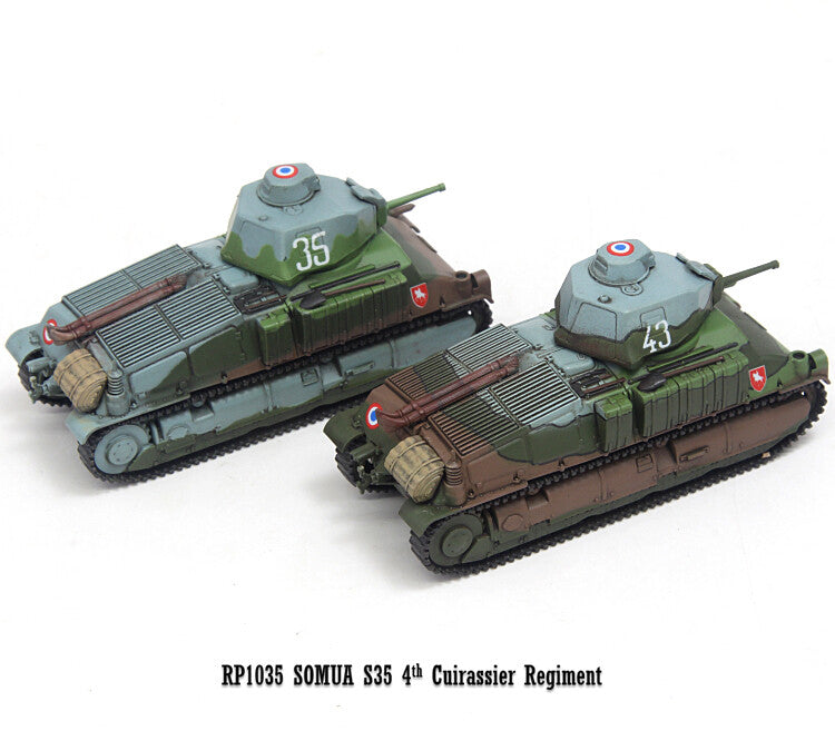 1/72 2Pcs French Soma S35 Medium Tank Model 35+43 Two Tanks