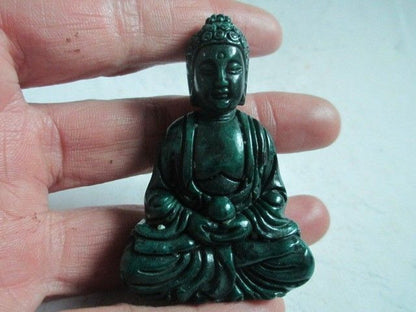 Manual Sculpture Old Jade In Ancient Buddha Statue Home Decor Collected