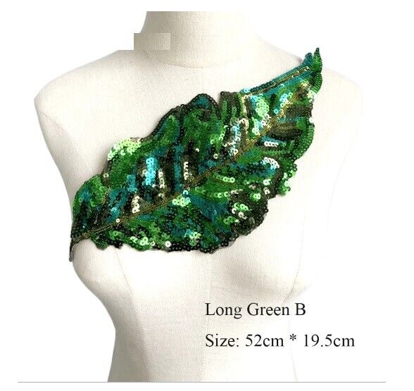 Clothing Applique Sew-On Patch Large Sequins Leaves Fashion DIY Jeans Decoration