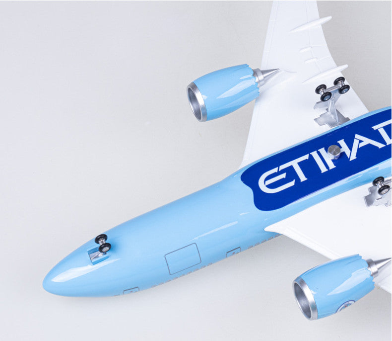 1:130 43CM ETIHAD MACHESTER CITY BOEING 787 Airplane Landing Gear Resin Model