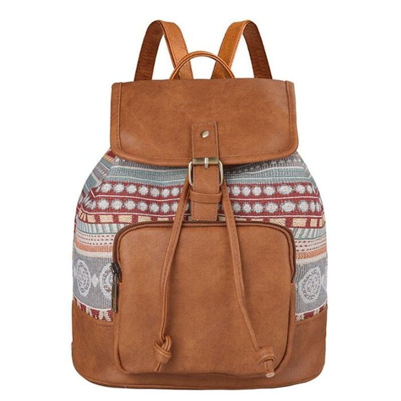 Women Printing Backpack Canvas School Bags Shoulder Travel Rucksack 25*29*14 CM