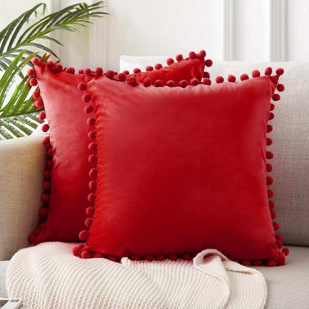 Cushion Cover Soft Velvet Decorative Pillows Throw Case Solid Luxury Homes Seat