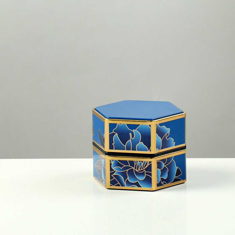 Chinese Vintage Floral Tea Tin Canister Jar Tinplate Tea Sealed Portable Tea Box