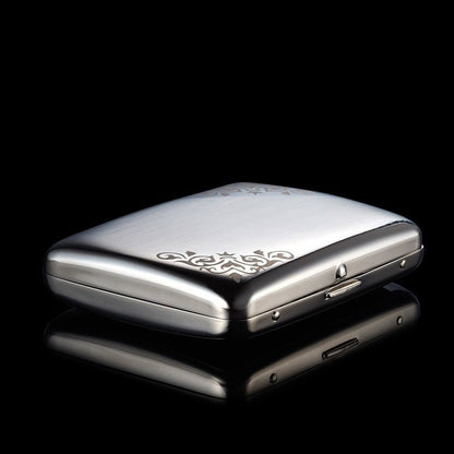 Metal Cigarette Case 16 Cig 6.5mm Slim Hand Rolled Cig Holder Men Portable Box
