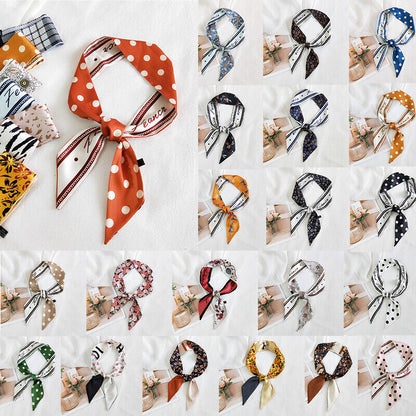 Ladies Neck Scarf Long Ribbon Wrap Tied Bag Handle Hair Wrist band Neckerchief*