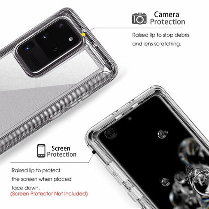Case For Samsung Galaxy S20 Plus Ultra 5G, Clear Rugged Heavy Duty Phone Cover