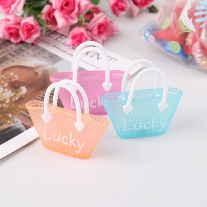 3 Pcs/lot Fashion Doll Handbag Lady Leather Bag Purse Dollhouse Kids T-ca