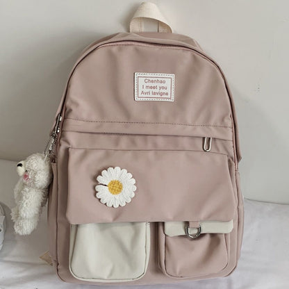 College Student Backpack Flower School Bags Book Backpack Nylon Bags 29*14*43 CM